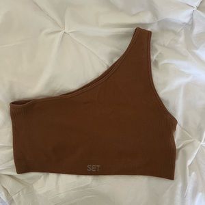 NWOT set active one shoulder bra